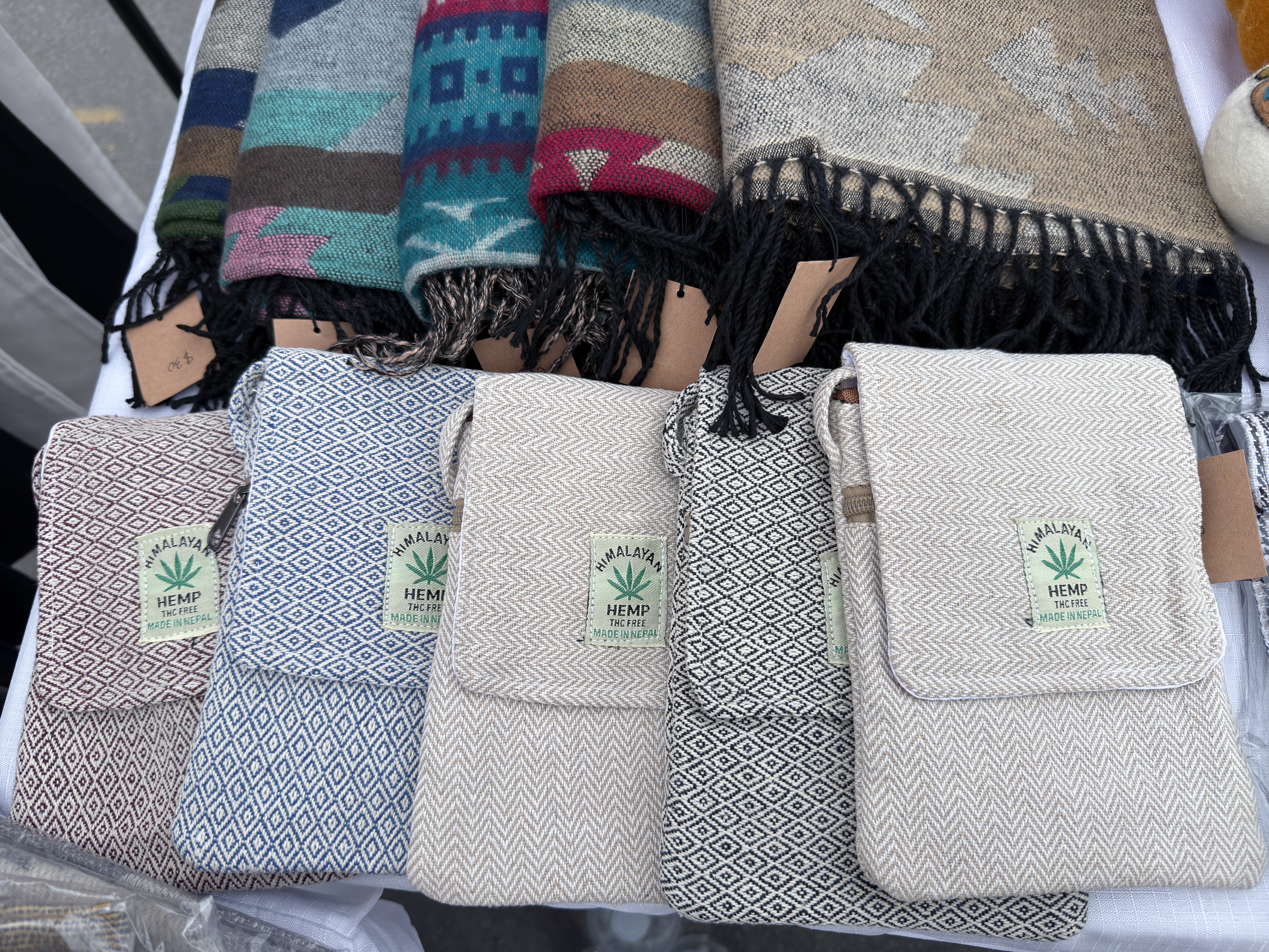 Hemp Fabric Pouch / Hemp Crossbody Bag (Handwoven)
