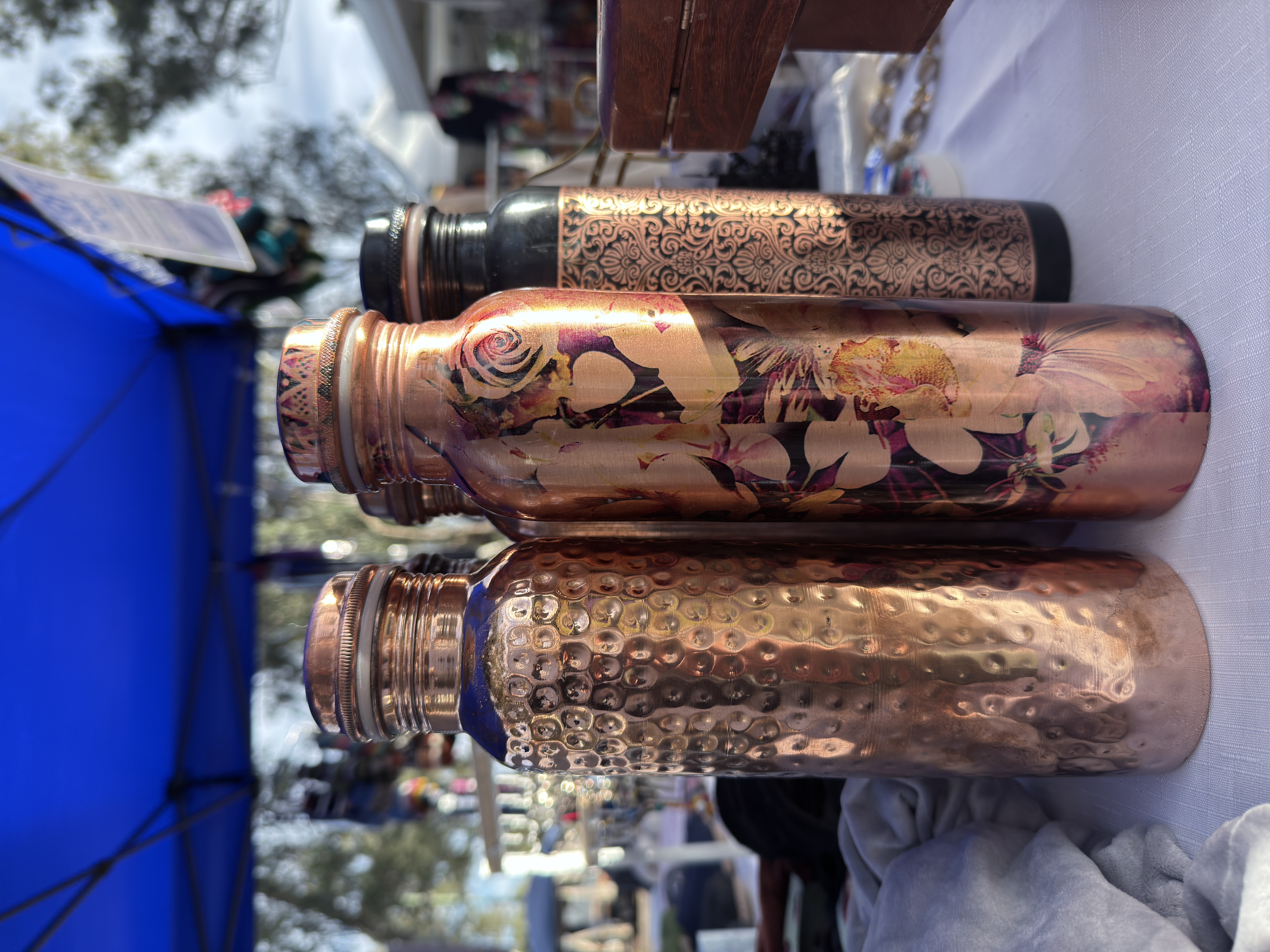 Stay hydrated in style with our handcrafted copper bottles from Nepal.