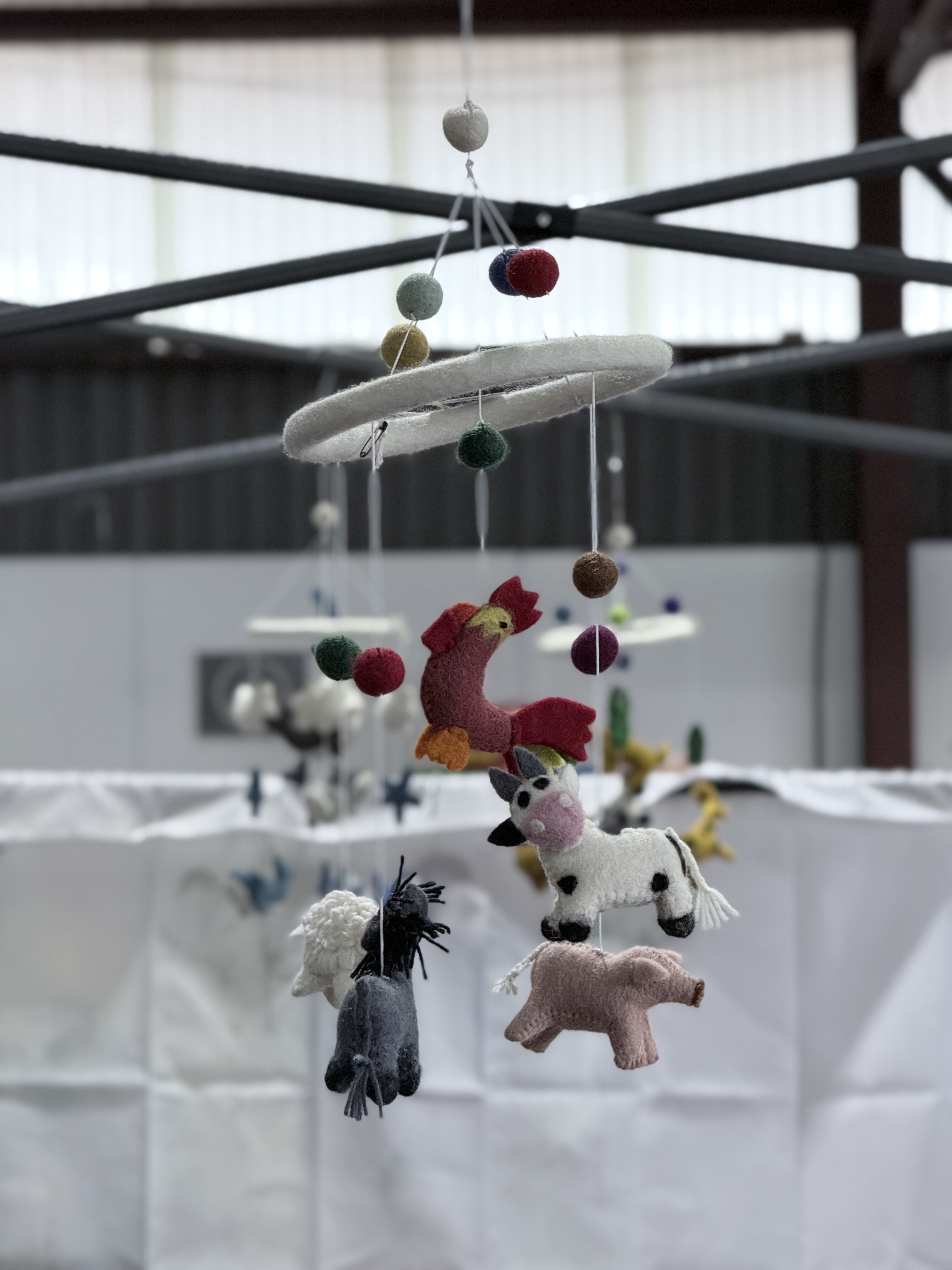Wool Felt Animal Mobile – Handmade Hanging Décor