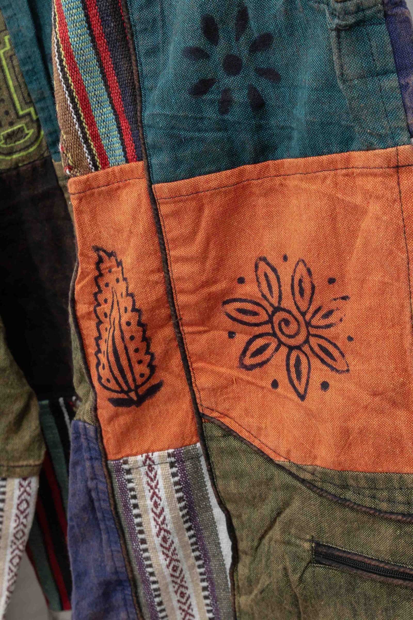 Nepalese Stonewashed Patchwork Harem Pants – Cotton Boho Trousers image 4