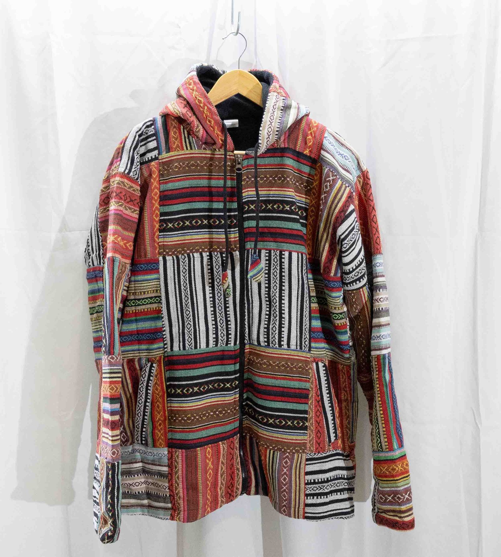 Himalayan Gheri Cotton Patchwork Hooded Jacket image 2