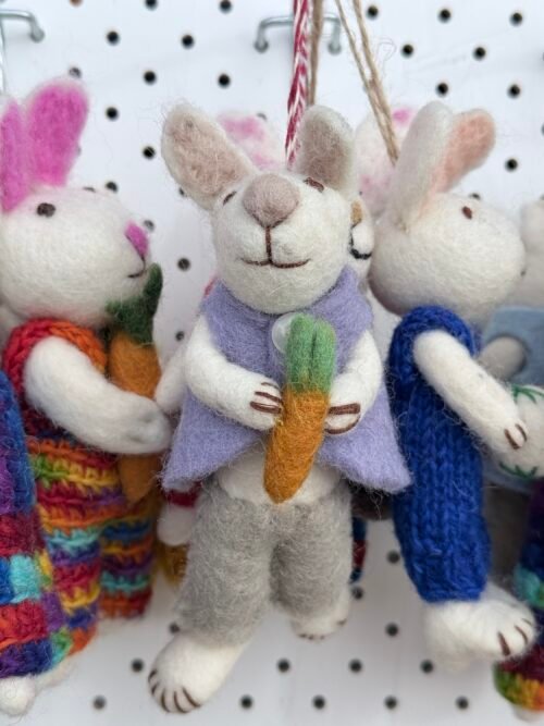 Handcrafted Wool Felt Bunny Ornament
